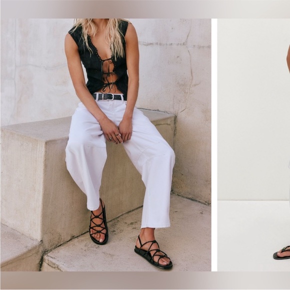 NWOT Free People We The Free Good Luck Mid-Rise Barrel Jeans optic white - 26S - Picture 3 of 12